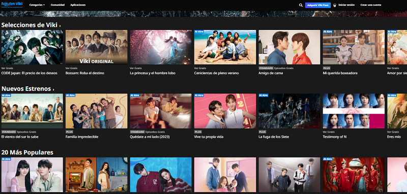 Viki - paginas para ver doramas de Corea, China, Taiwán y Japón