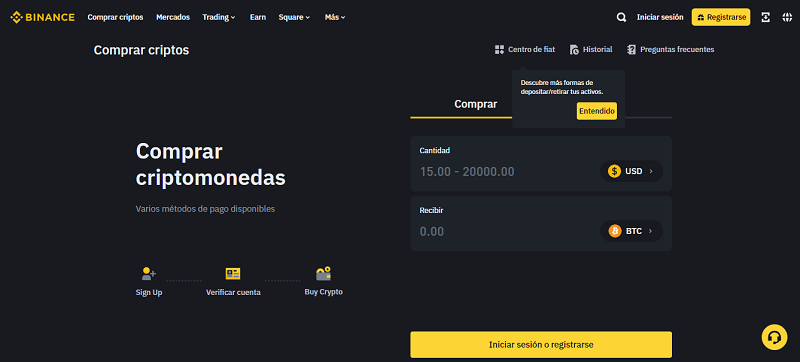 Binance - Paginas para comprar criptomonedas