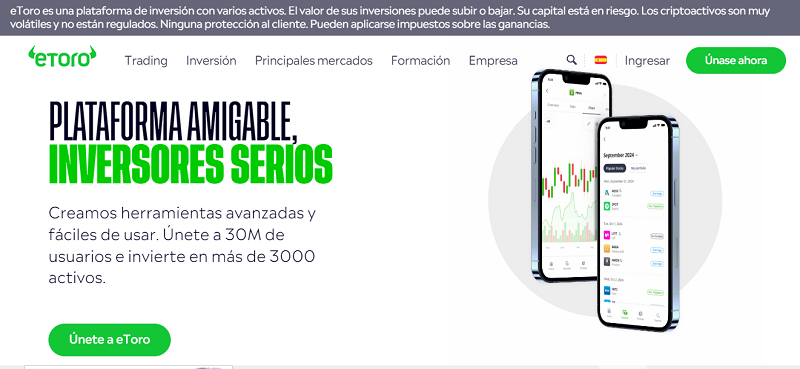 eToro - Paginas para comprar criptomonedas