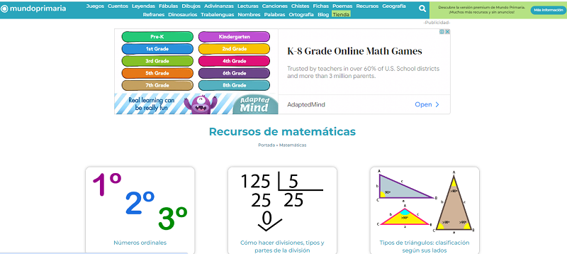 Páginas para aprender matemáticas (primaria) niños - mundoprimaria