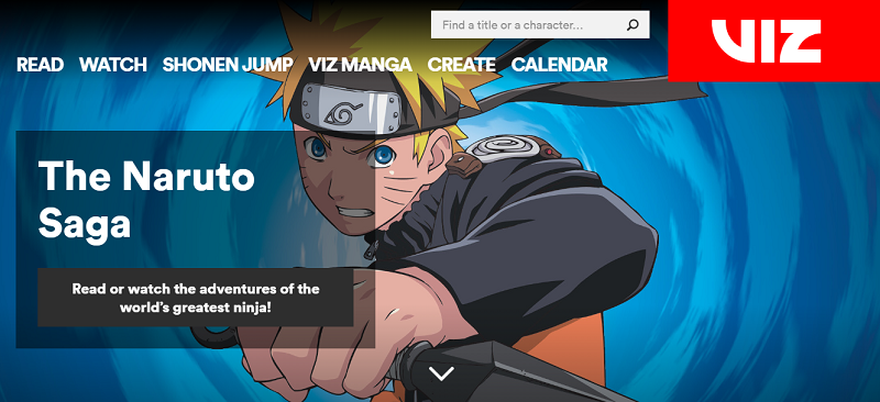 Viz Media. Paginas para ver anime. The Naruto Saga